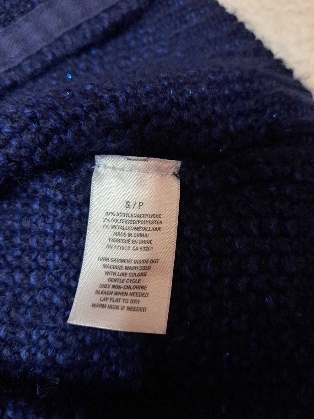 Aeropostale Babydoll Y2k Shimmer Navy Short-Sleeve Tie-Front Knit Cardigan - Picture 4 of 5